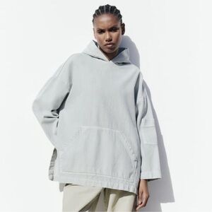 ZARA TRF DENIM POUCH POCKET SWEATSHIRT